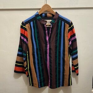Ace & Jig Top in Rainbow Candy (Rare), Size Medium 3/4 Length Sleeves